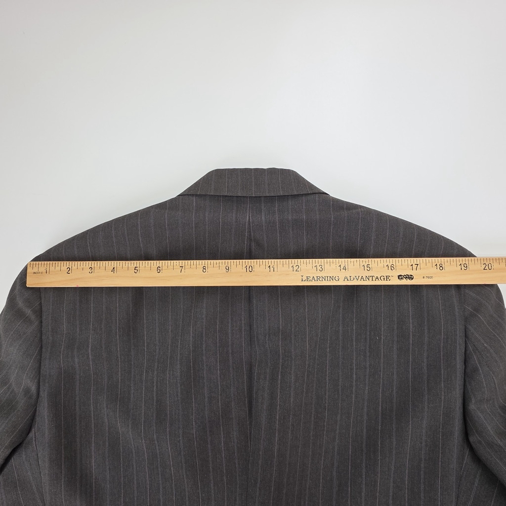 Mens Gray Pinstripe Suit 42R Nino Cerruti Rue Royale Vintage 2 Piece USA - Picture 13 of 16
